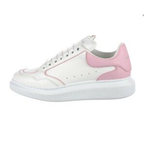 alexander mcqueen New Authentic Pink White Leather Low Top Sneaker EU 41 US 8